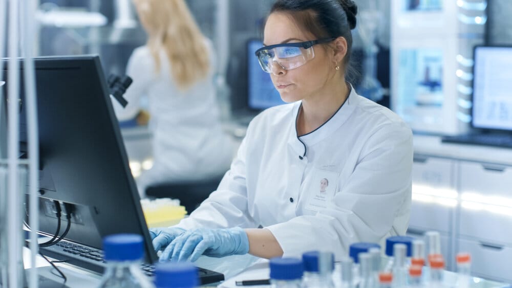 Photo of a researcher in the lab